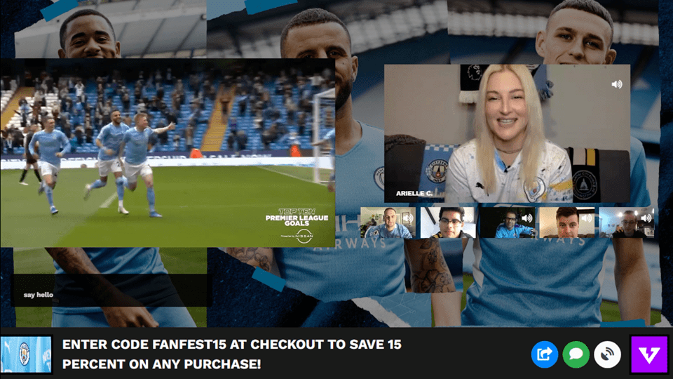 An animated image showing Manchester City FanFest screen recording